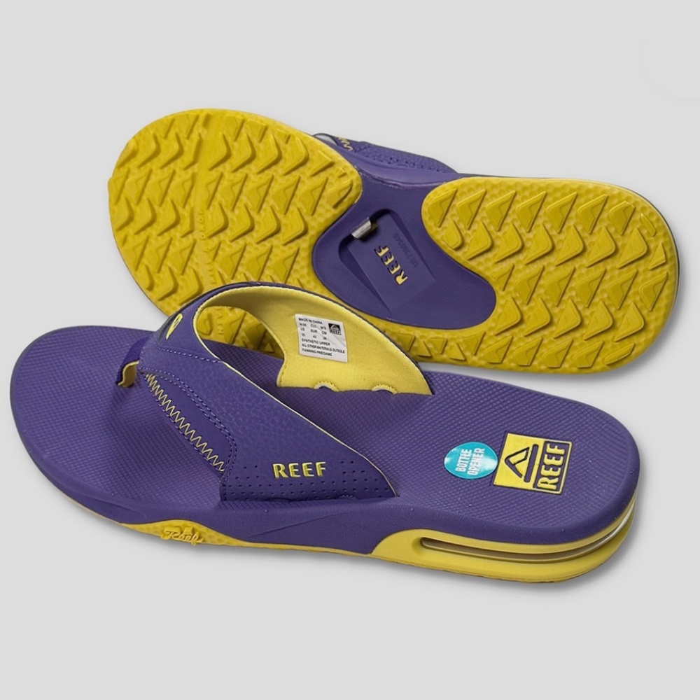 Reef Fanning Pregame / Tailgate Sandals - NWT Mens 10 Purple / Gold - #48764-F4